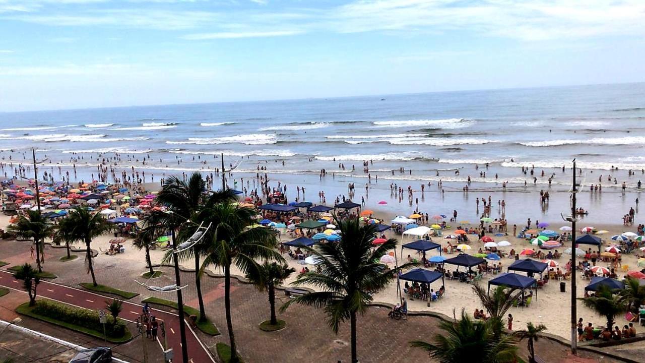 Apartamento De Frente O Mar Praia Grande Solemar Bagian luar foto