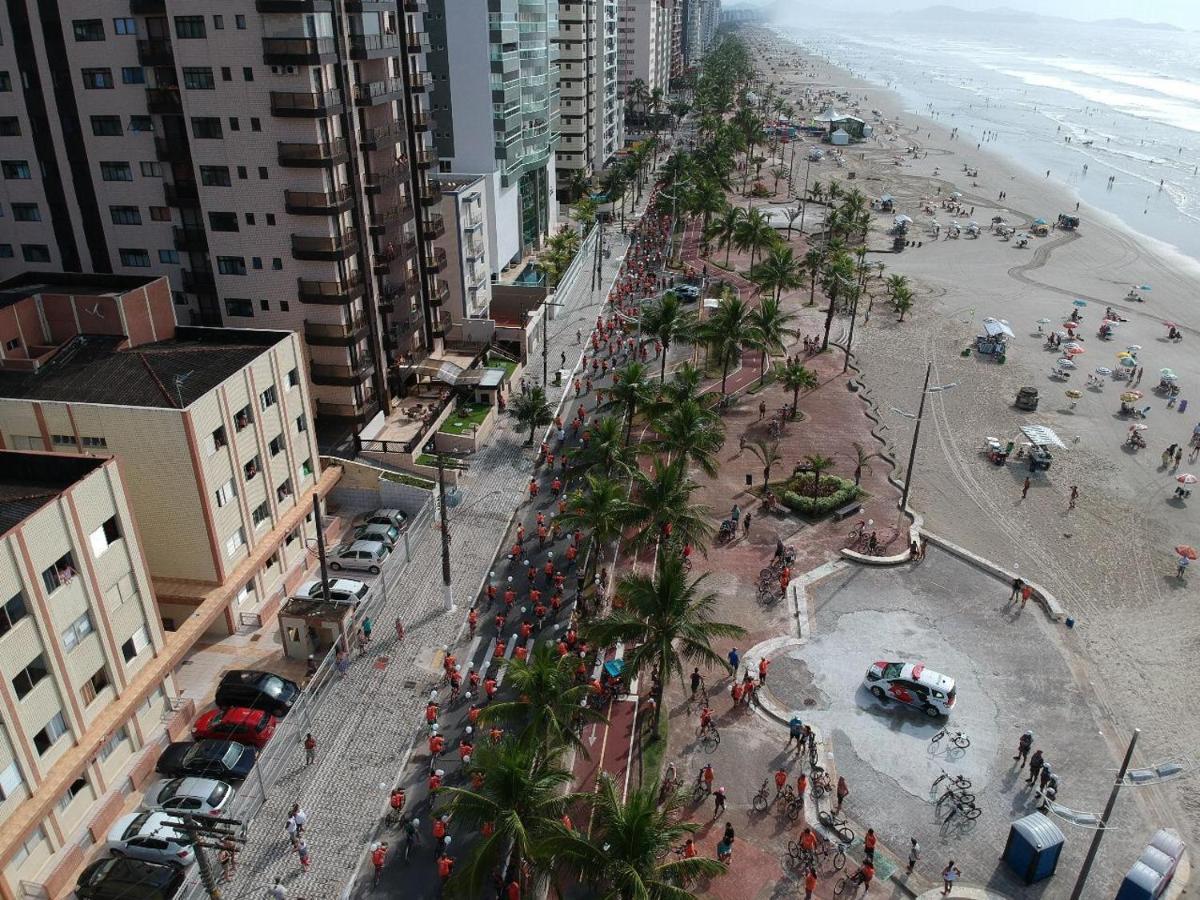 Apartamento De Frente O Mar Praia Grande Solemar Bagian luar foto